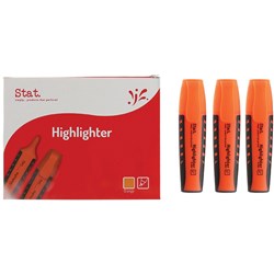 Stat Highlighter Chisel 2-5mm Tip Rubberised Grip Orange
