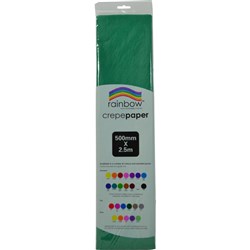 Rainbow Crepe Paper Emerald 2500mm x 500mm Pack 12