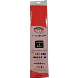 Rainbow Crepe Paper Red 2500mm x 500mm Pack 12