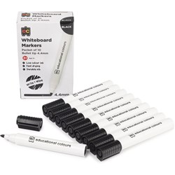 EC Whiteboard Marker Thick 4.4mm tip Bullet Black Box of 10