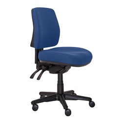 Buro Roma Mid Back Task Chair No Arms With Seat Slide Fabric Seat And Back Dark Blue