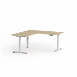 OLG Klass Elec Adjust 90Deg Workstation RHR 1800/1800W x 750D x 620-1270mmH Oak/White