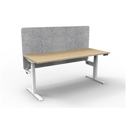 Rapidline Boost+ Single Sided Workstation + Grey Eco Screen 1500Wx750Dx620-1270mmH Oak/Wht