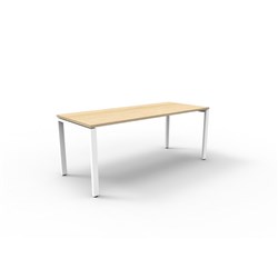 Rapidline Deluxe Steel Frame Table Profile Leg 2100W x 750D x 730mmH Oak Top White Frame