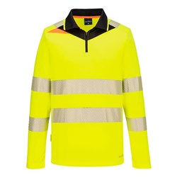 Portwest DX4 Hi-Vis Polo Shirt Long Sleeve 5XL Yellow And Black