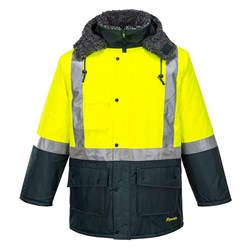Huski Hi-Vis Contrast Freezer Jacket 2XL Yellow And Forest Green