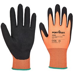 Portwest NPR15 Dermi-Grip Nitrile Sandy Gloves 2XL Orange And Black