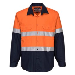 Portwest Bizflame Fire Retardant Class Day Night Shirt Small Orange And Navy
