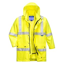Portwest Argyle Hi-Vis Rain Traffic Jacket Small Yellow