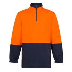 Portwest Hi-Vis Contrast 1/4 Zip Class D Brush Fleece Jumper 4XL Orange And Navy