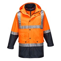 Portwest Eyre Hi-Vis 4-in-1 Contrast Jacket 7XL Orange And Navy
