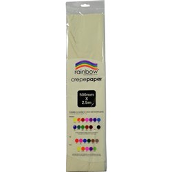 Rainbow Crepe Paper White 2500mm x 500mm Pack 12