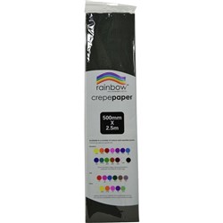 Rainbow Crepe Paper Black 2500mm x 500mm Pack 12