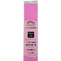 Rainbow Crepe Paper Pink 2500mm x 500mm Pack 12