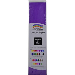 Rainbow Crepe Paper Purple 2500mm x 500mm Pack 12