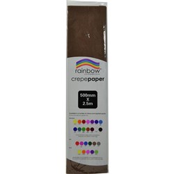 Rainbow Crepe Paper Brown 2500mm x 500mm Pack 12