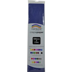 Rainbow Crepe Paper Dark Blue 2500mm x 500mm Pack 12