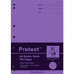 Protext Binder Book A4 7 Hole 8mm Ruled 70gsm 192 Page Cow