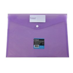 A4 PP Document wallet Purple with button closure