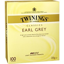 TWININGS Earl Grey TEA BAGS Box of 100