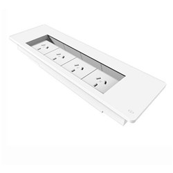 Rapidline Table Surface Mounted Flip Box 4 GPO White